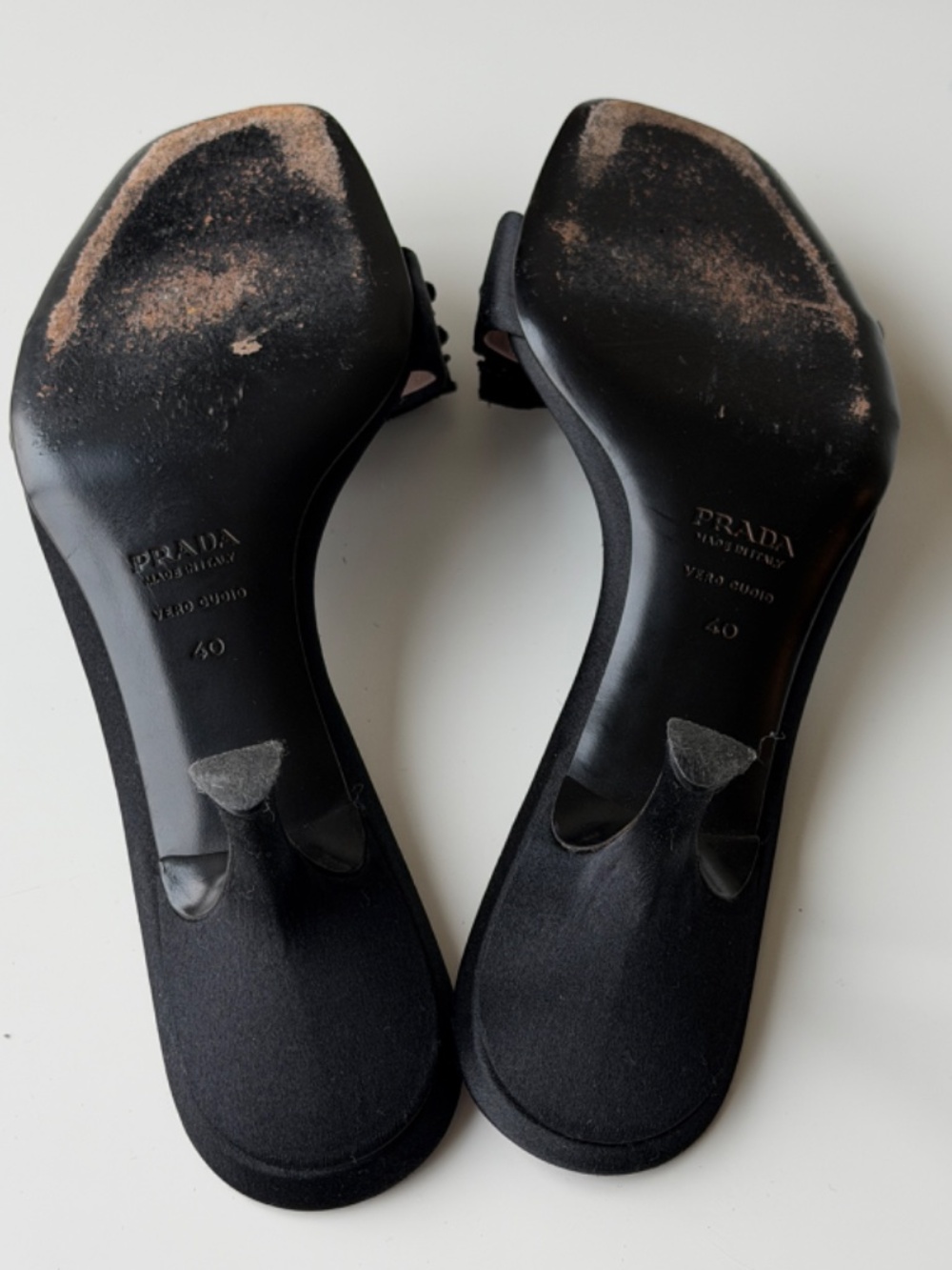 Vintage Prada black satin embellished slides mules, IT 40 - Picture 8 of 9
